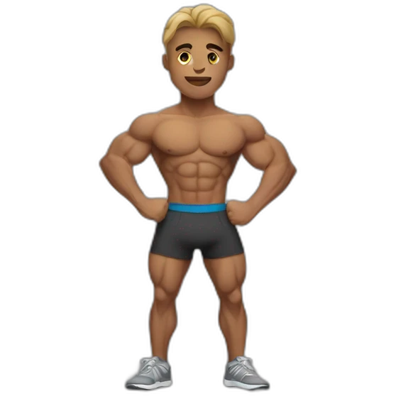 Extremely muscular teenager working out emoji