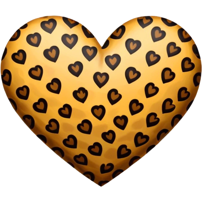 Leopard print heart  emoji