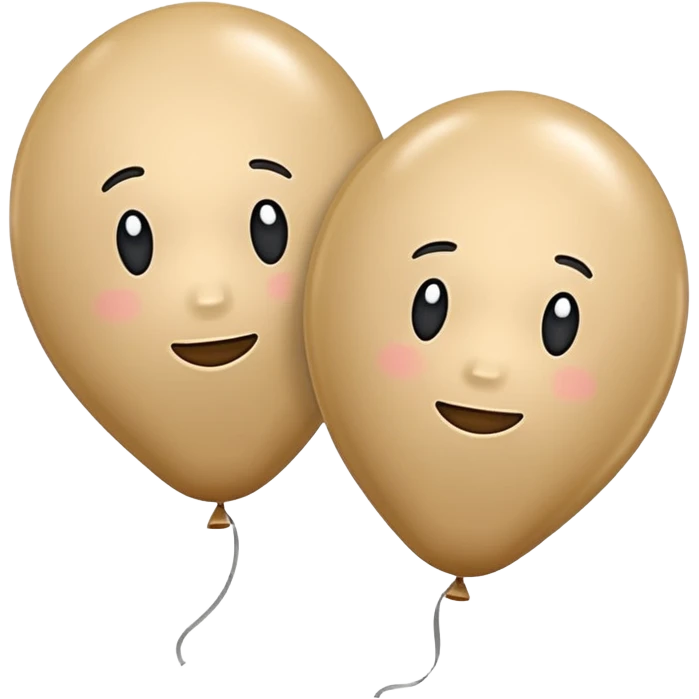 Two beige balloons left up, right down emoji