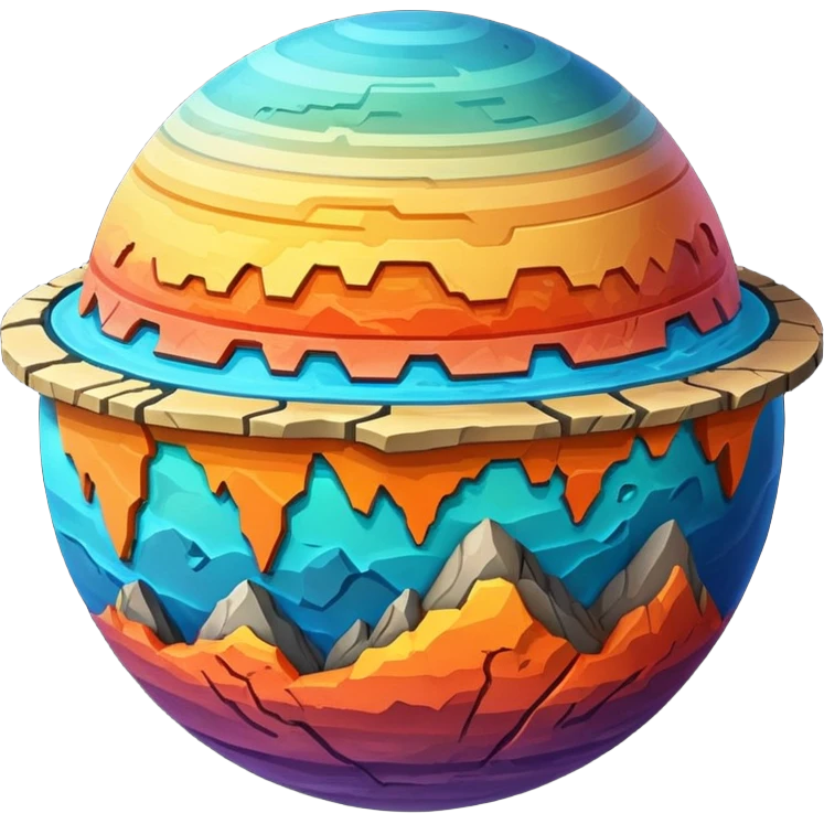 Planet separated into layers emoji