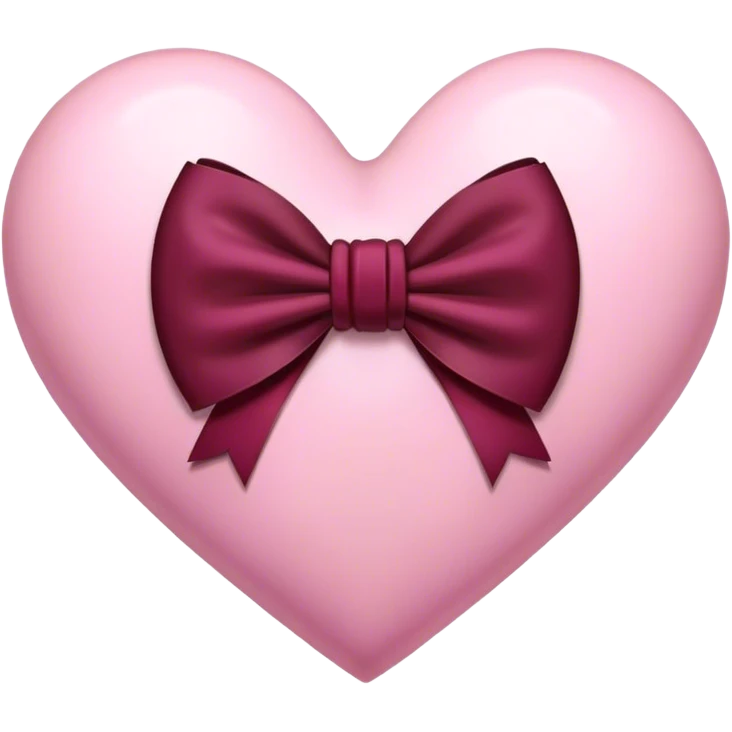 Pink heart with a burgundy bow in the middle emoji