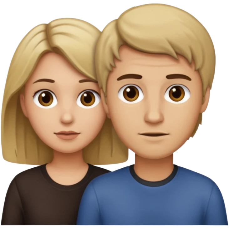 couple male dirty blonde hair female dark brown hair emoji