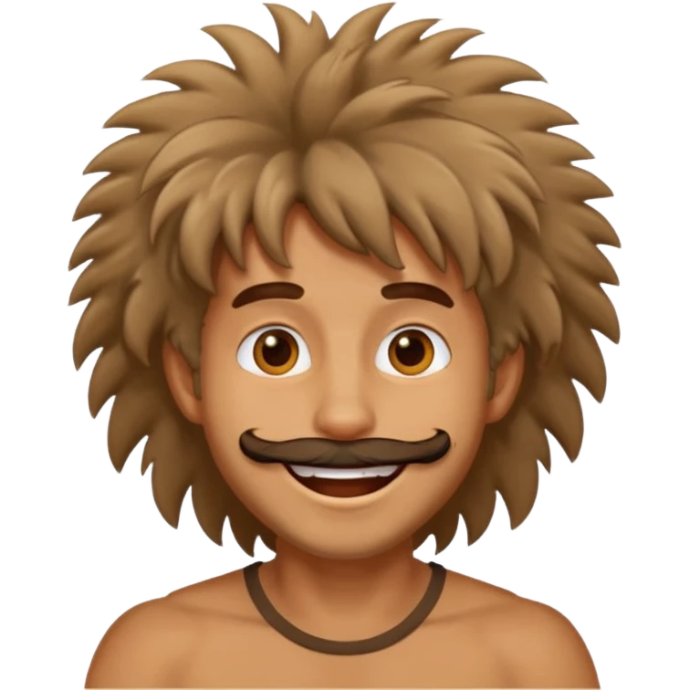 man with furry hair emoji