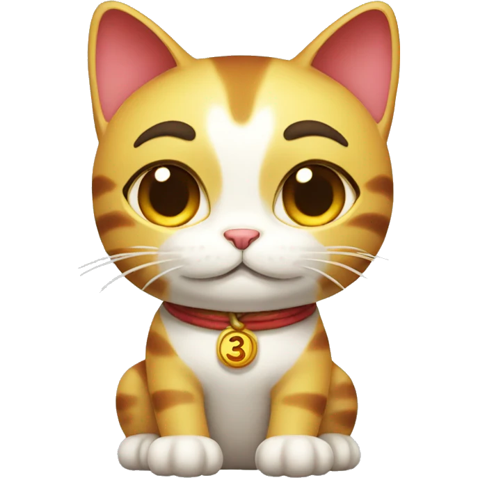 lucky cat with the number thirteen emoji