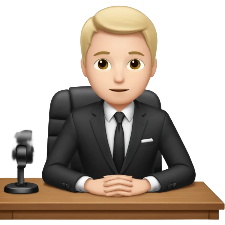 Business man sitting at a desk emoji
