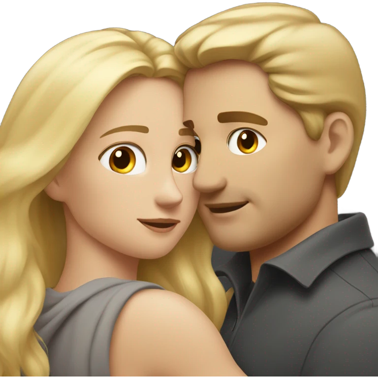 White male loving blonde woman  emoji