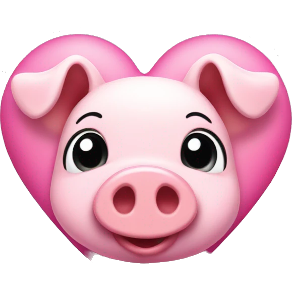 Pink heart with little nouse pig emoji