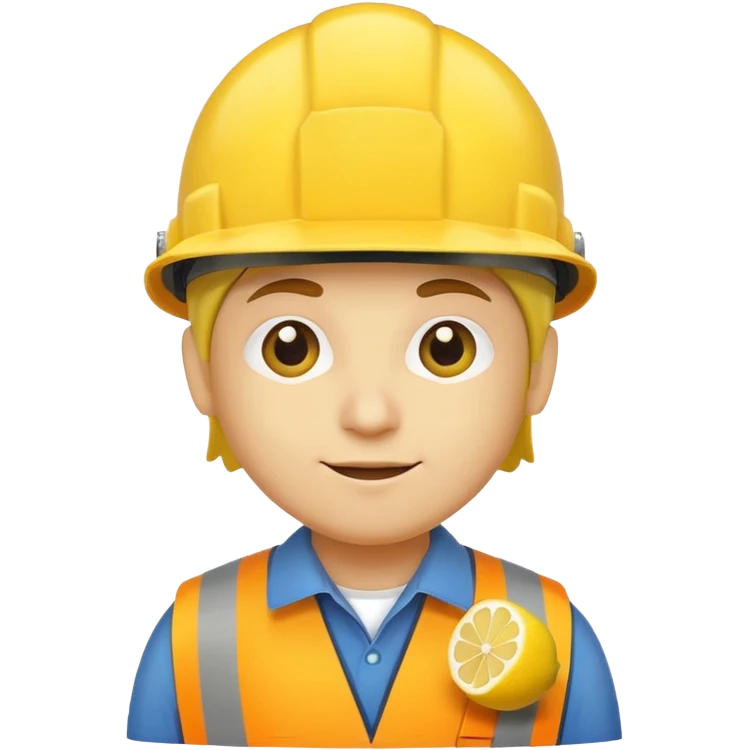 a hardhat with a lemon picture on it emoji