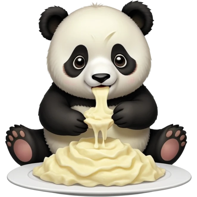 Panda eating mashed potatoes  emoji