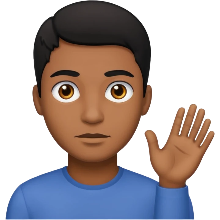 Brown skin man with black hair and black eyes emoji