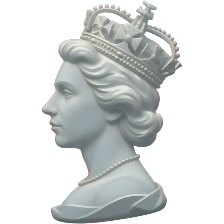 British postage stamp with royal silhouette and Union Jack emoji