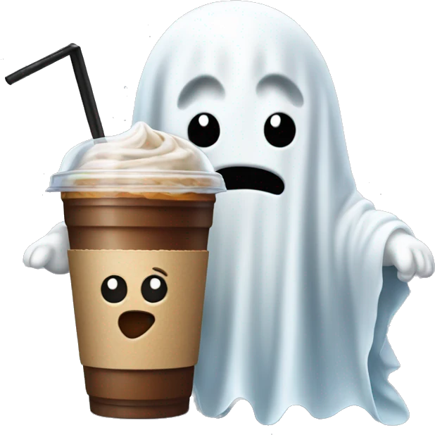 Ghost with iced coffee  emoji