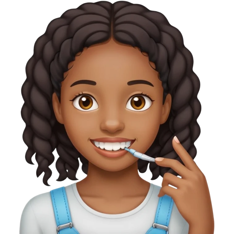 Black girl with braces emoji