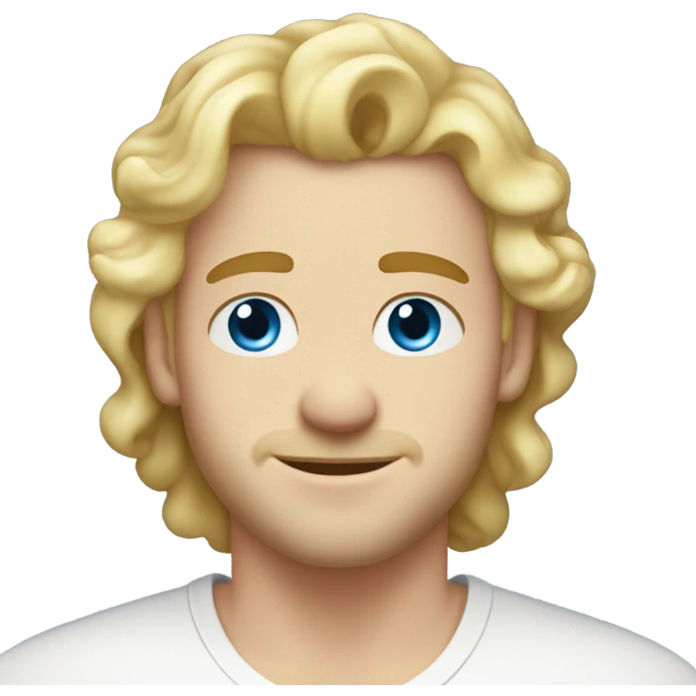 3/4 profile light curl blonde 30yo man blue eyed pale skin emoji