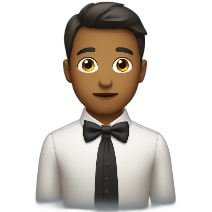 focused boy with bowtie emoji