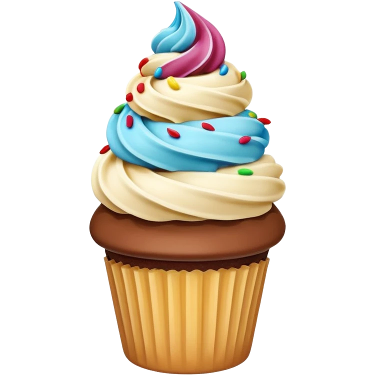Vanilla & chocolate twist soft serve cupcake emoji