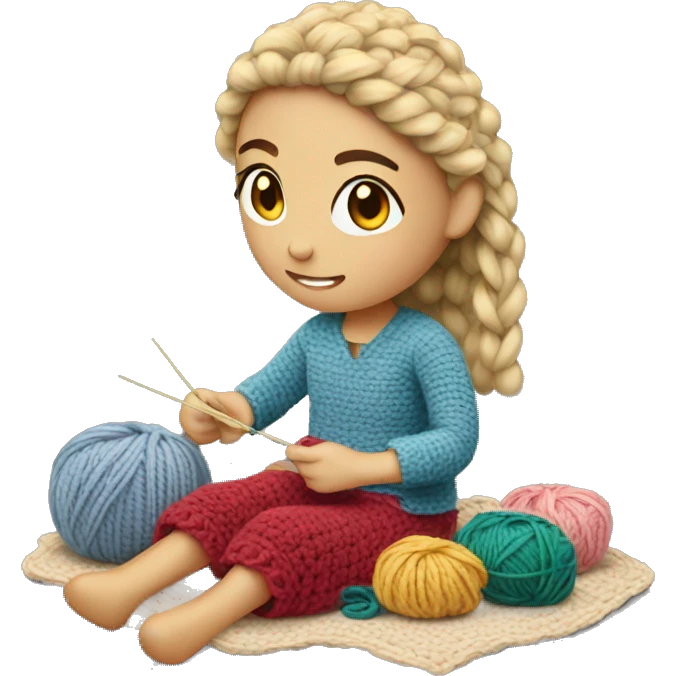 girl crocheting emoji