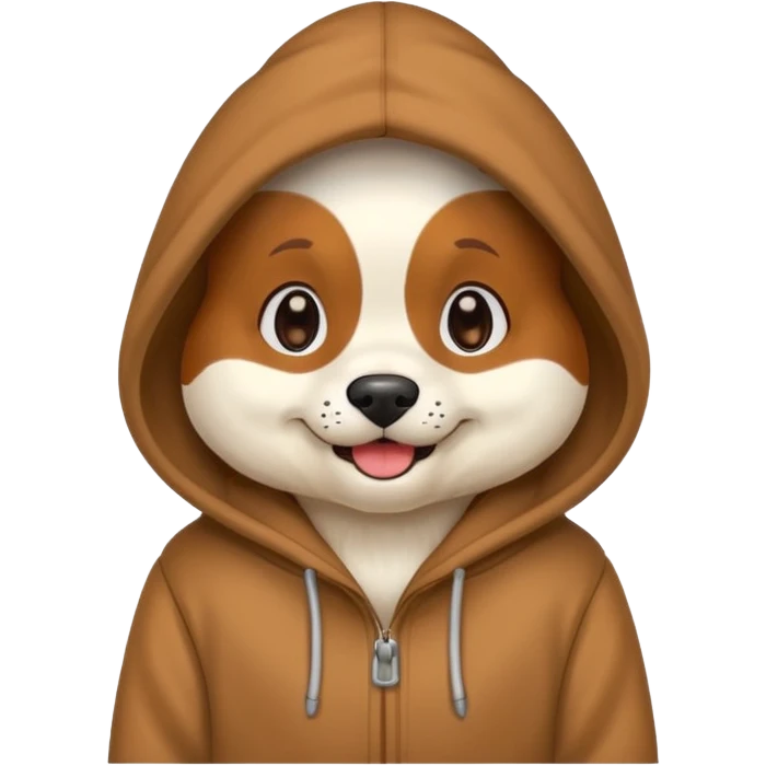 Dog wearing hoodie emoji