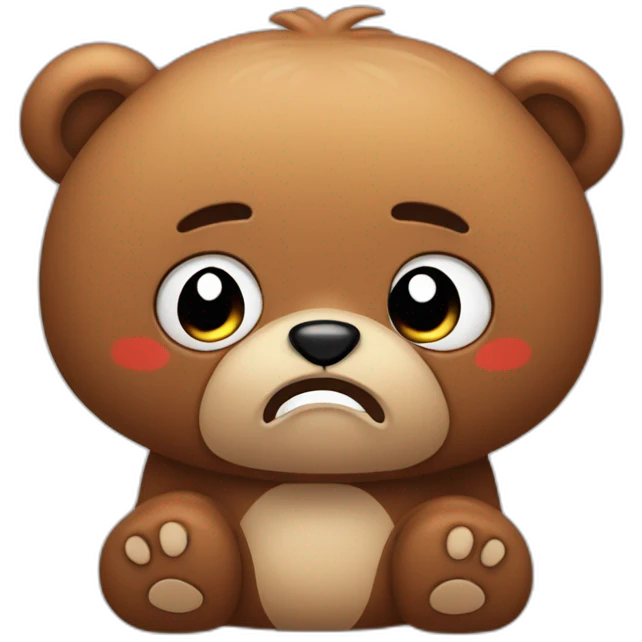 really angry cute cuddly bear toy emoji