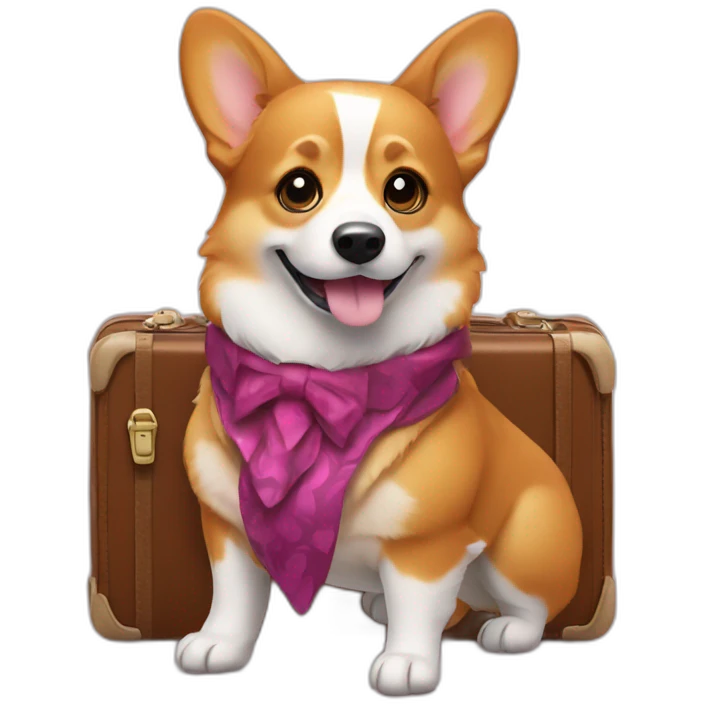 Corgi with fancy suitcase  emoji