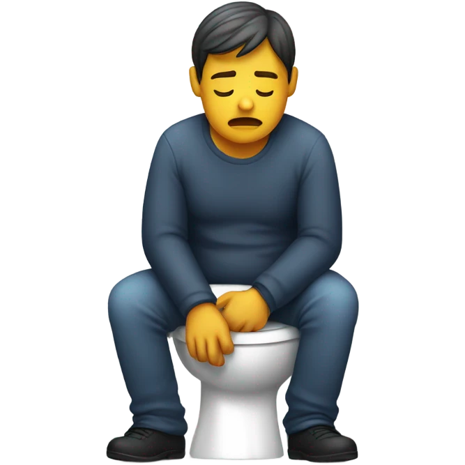 Struggling on the toilet emoji