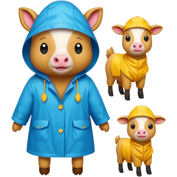 Raincoat Farm Animals emoji