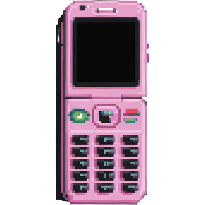 pink gothic flip phone emoji