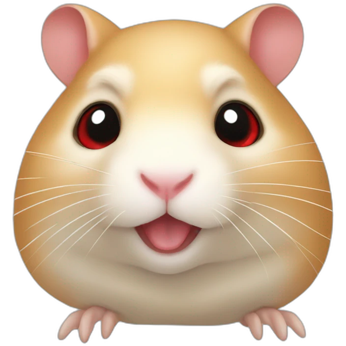 Beige hamster with red eyes emoji