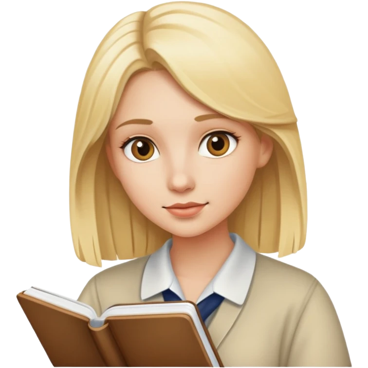 Blonde woman studying  emoji