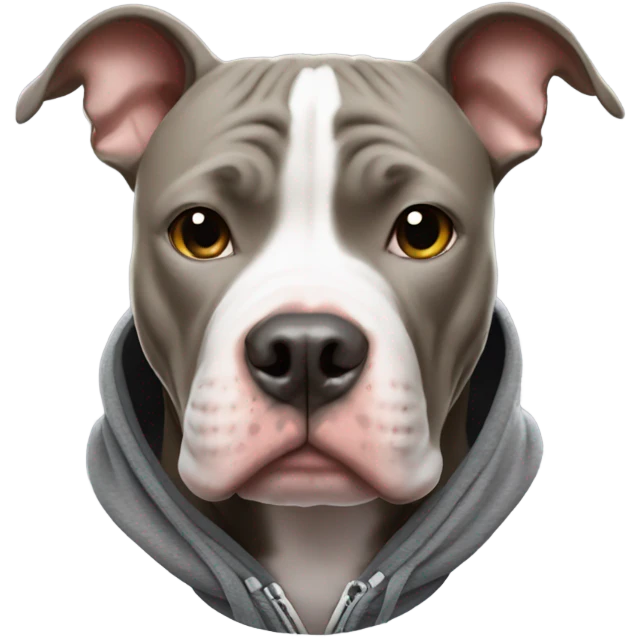 Pitbull wearing a hoodie emoji