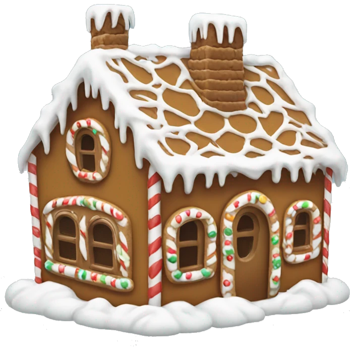 Snowy gingerbread house emoji