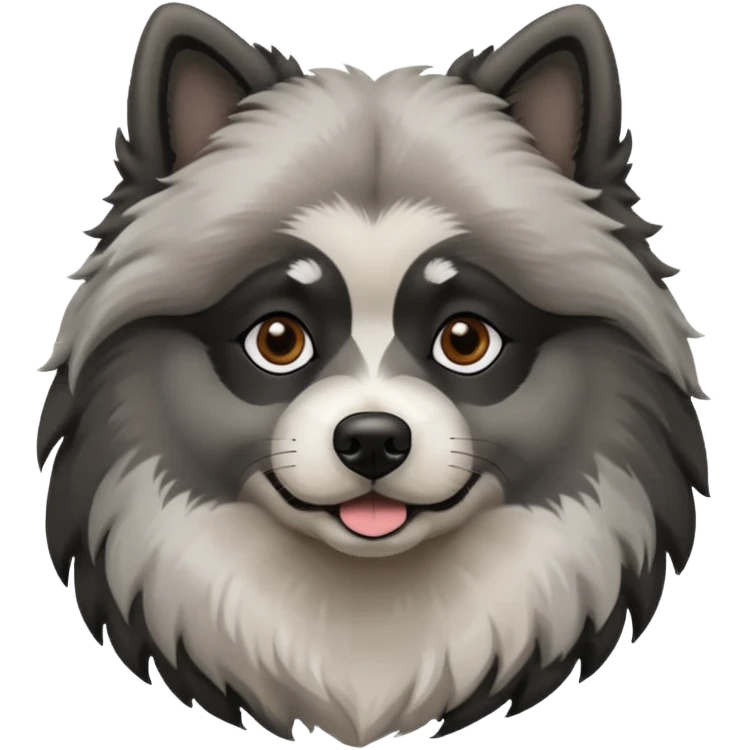 Keeshond with white and black emoji