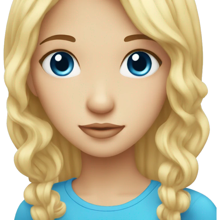 cute blue eye and blond hair girl emoji