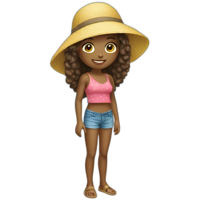 Fille à la plage  emoji