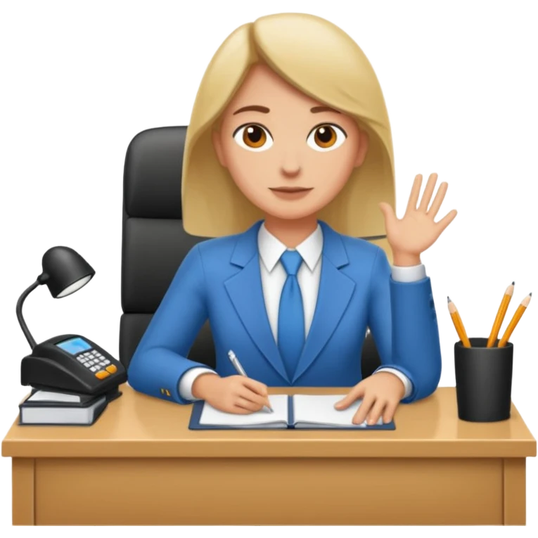 un recruteur à son bureau en face d'un candidat tourné de 3/4 emoji