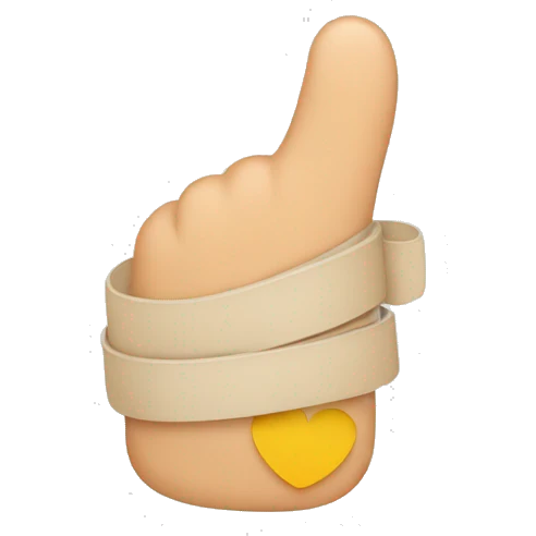 A thumb with bandade on it emoji