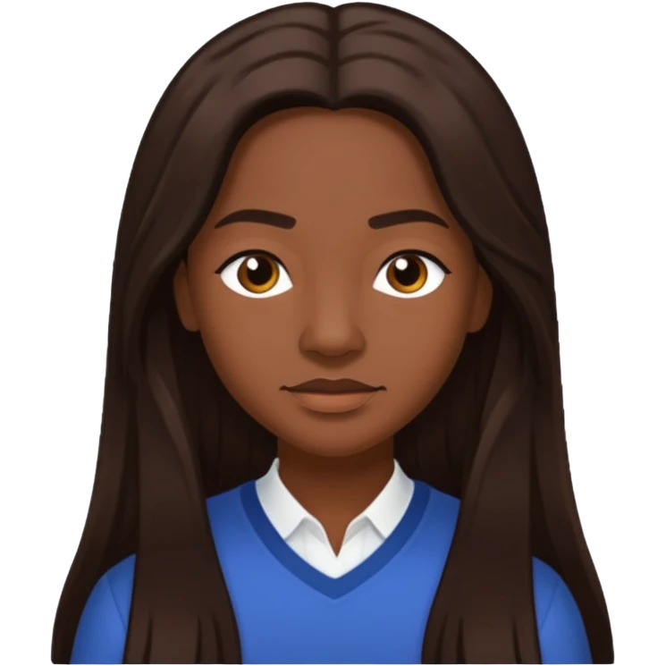 D.Woods of Dainty Kane with long dark brown hair, medium dark skin emoji