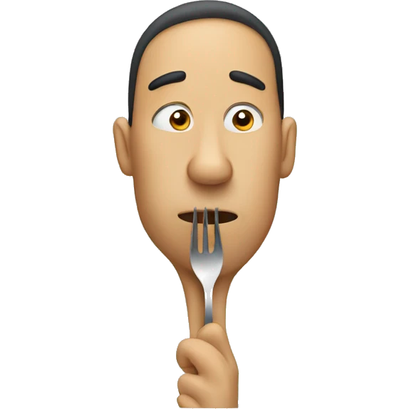 Person sniffing a spoon emoji