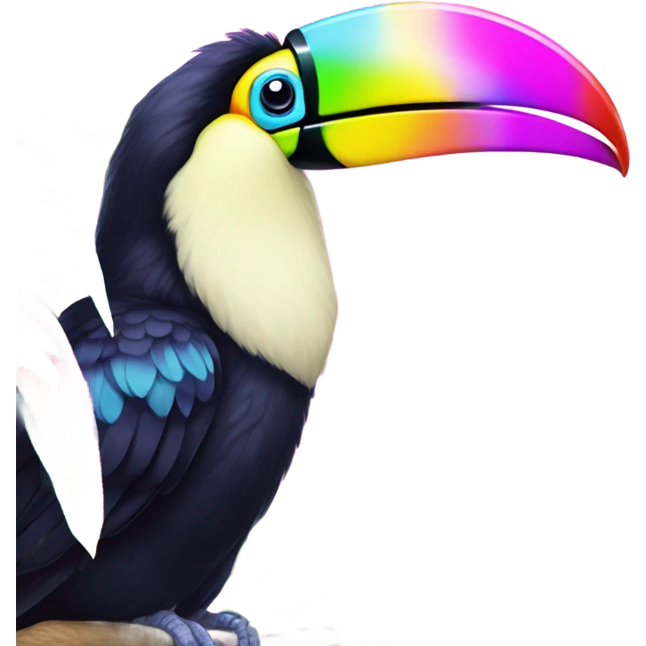 Lisa frank toucan with rainbow beak  emoji