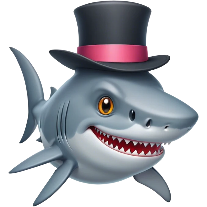 shark with tophat emoji