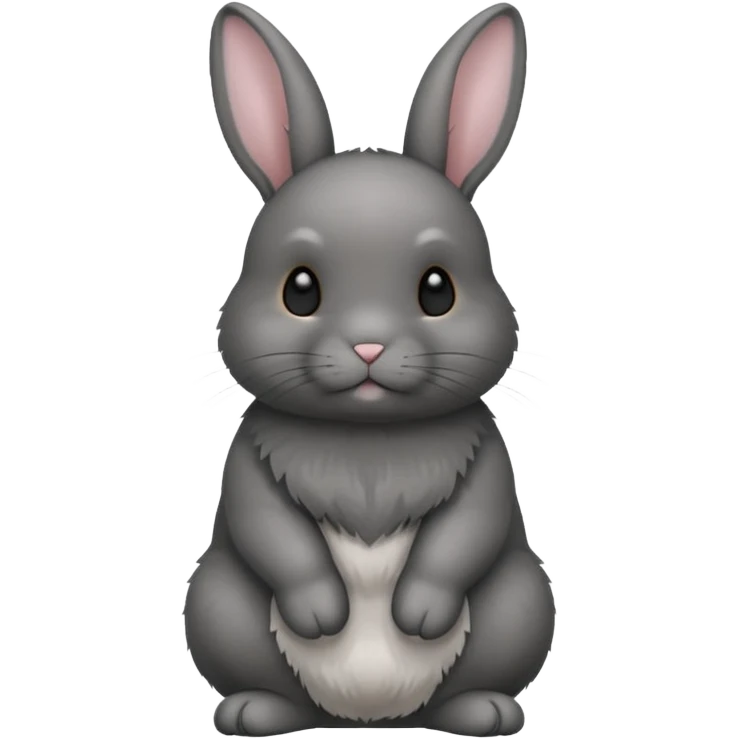 netherland dwarf bunny with dark gray fur emoji