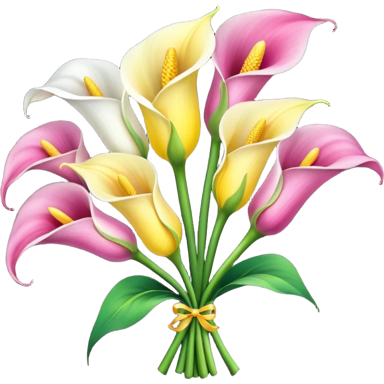 calla lily flower multicolor bouquet emoji