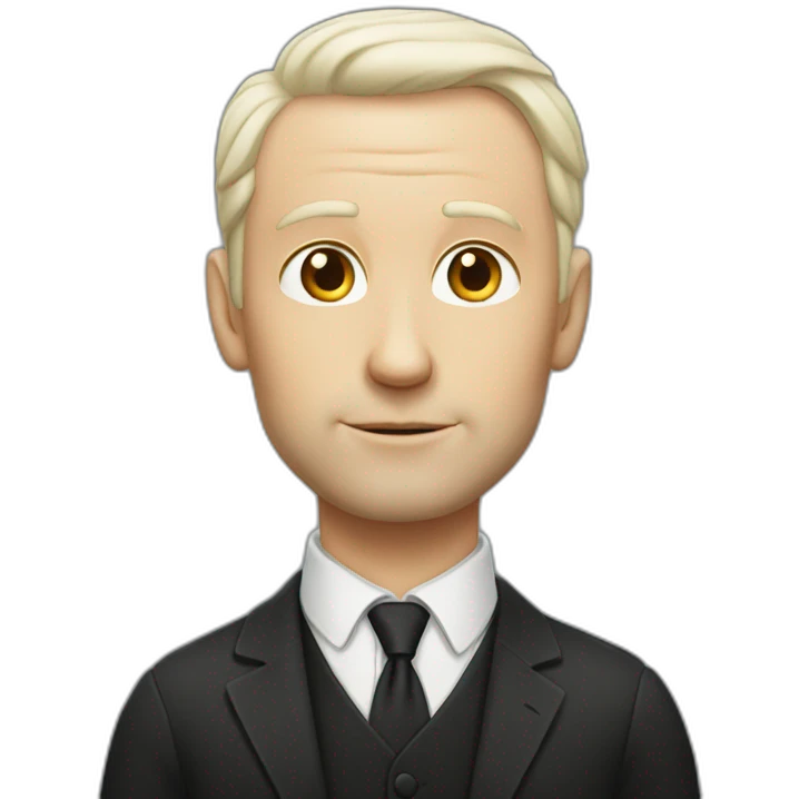 White man from Lincoln with not much hair at all emoji