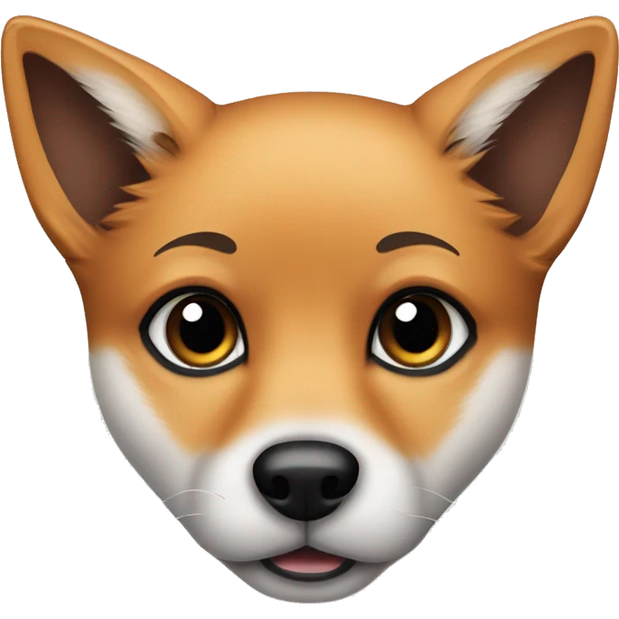 Fox dog puppy with black mout emoji