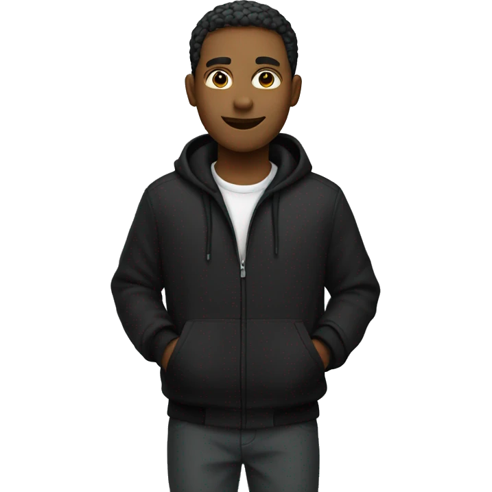 a person wearing black and comfortable clothing emoji