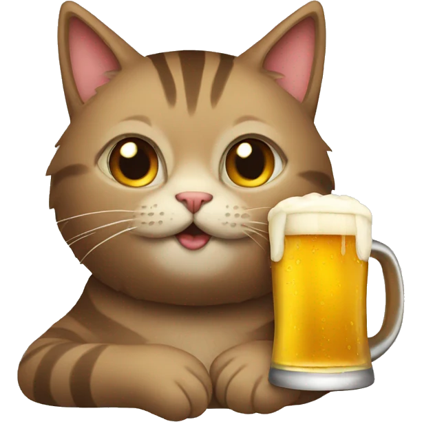 Cat with beer  emoji