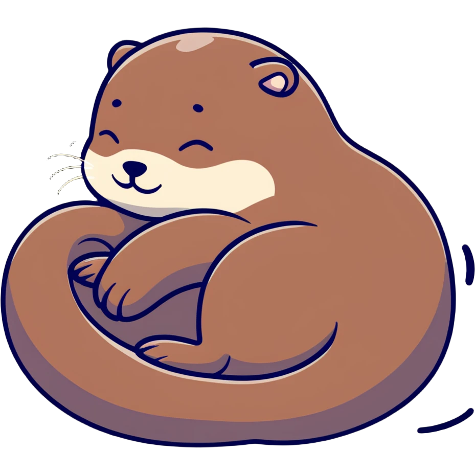 sleeping otter curled up emoji