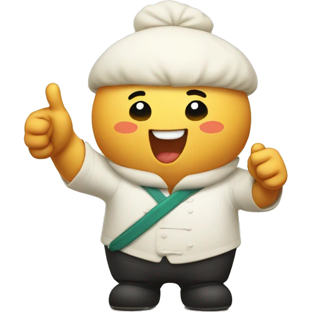 a bao bun character with thumbs up  emoji