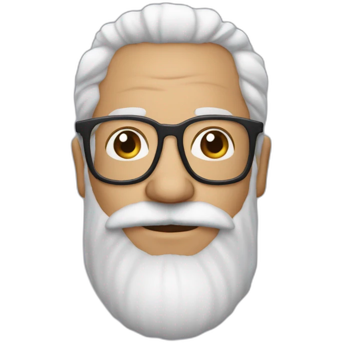 homem branco 45 anos de barba usando oculos emoji