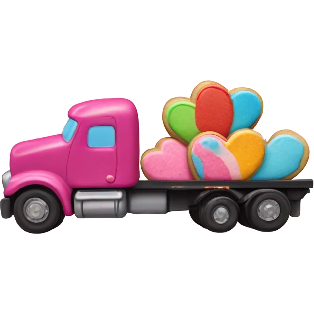 cookie heart with semi truck emoji